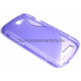 Funda Gel Tpu HTC One S S Line Color Morada 2