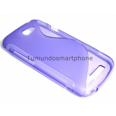 Funda Gel Tpu HTC One S S Line Color Morada