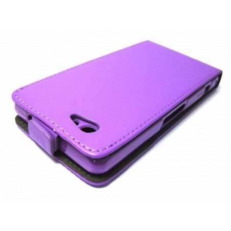 Funda Piel Premium Ultra-Slim Sony Xperia Z1 Compact Morada