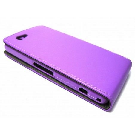 Funda Piel Premium Ultra-Slim Sony Xperia Z1 Compact Morada