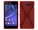 Funda Gel Tpu Sony Xperia M2 Aqua Modelo X Line Color Roja
