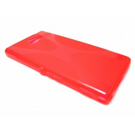 Funda Gel Tpu Sony Xperia M2 Aqua Modelo X Line Color Roja