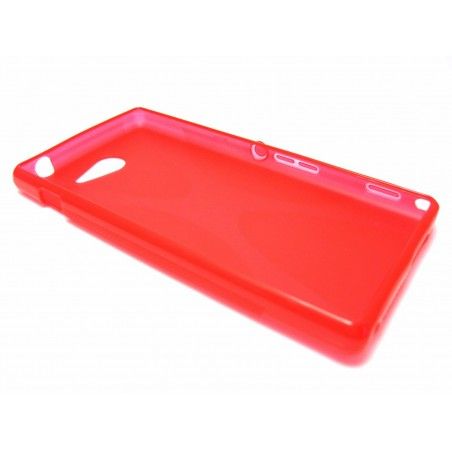 Funda Gel Tpu Sony Xperia M2 Aqua Modelo X Line Color Roja