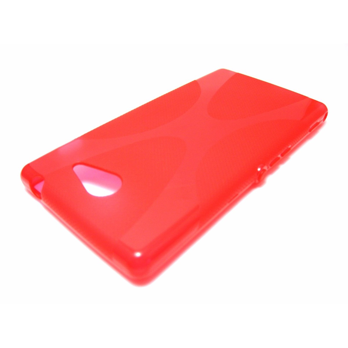 Funda Gel Tpu Sony Xperia M2 Aqua Modelo X Line Color Roja