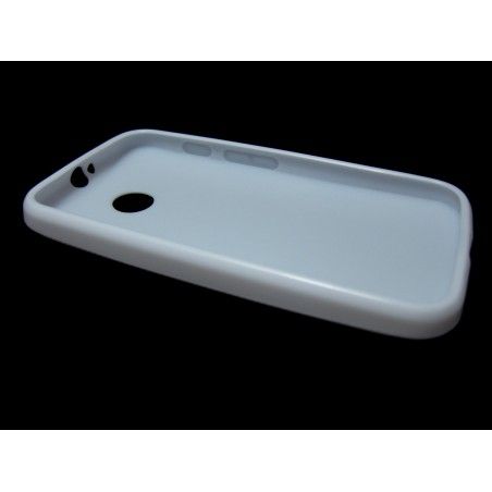 Funda Gel Tpu Motorola Moto E Modelo X Line Color Blanca