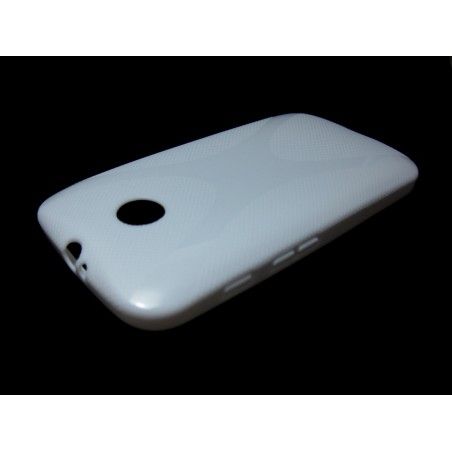 Funda Gel Tpu Motorola Moto E Modelo X Line Color Blanca