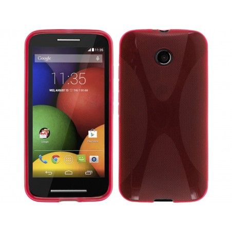 Funda Gel Tpu Motorola Moto E Modelo X Line Color Roja