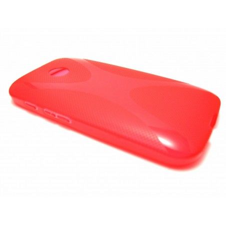 Funda Gel Tpu Motorola Moto E Modelo X Line Color Roja
