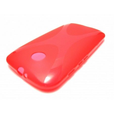 Funda Gel Tpu Motorola Moto E Modelo X Line Color Roja