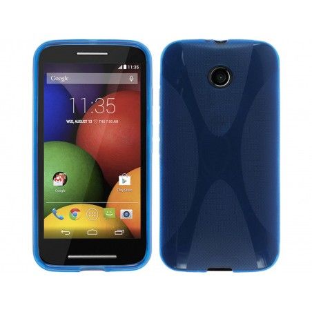 Funda Gel Tpu Motorola Moto E Modelo X Line Color Azul