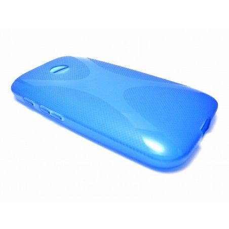 Funda Gel Tpu Motorola Moto E Modelo X Line Color Azul