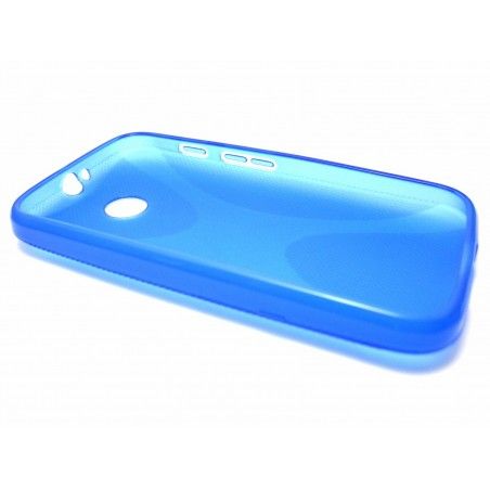 Funda Gel Tpu Motorola Moto E Modelo X Line Color Azul