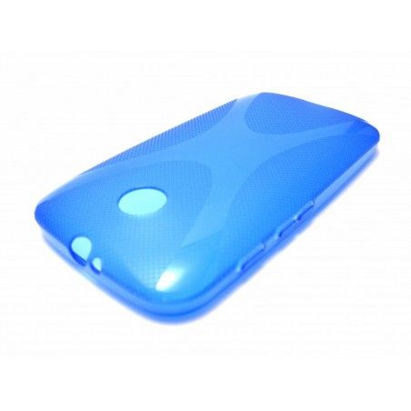 Funda Gel Tpu Motorola Moto E Modelo X Line Color Azul