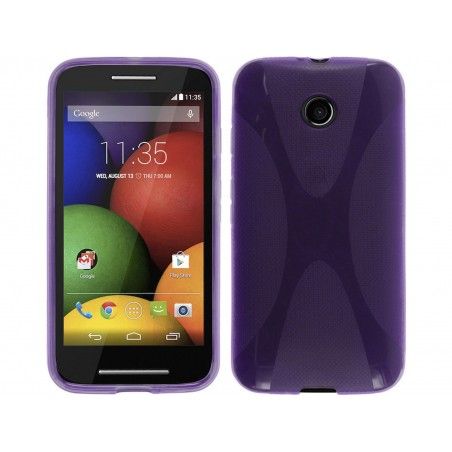 Funda Gel Tpu Motorola Moto E Modelo X Line Color Morada