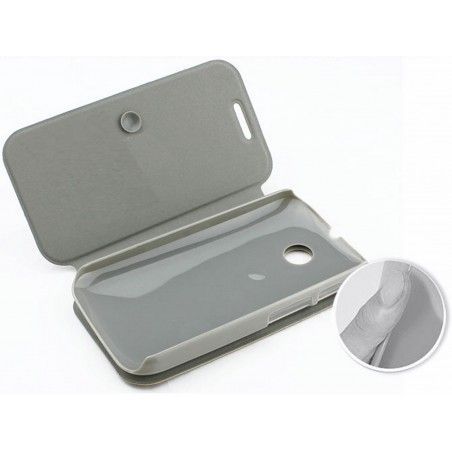 Funda Soporte Piel Texturizada Negra para Motorola Moto E