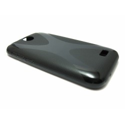 Funda Gel Tpu HTC Desire 310 Modelo X Line Color Negra 2