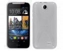 Funda Gel Tpu HTC Desire 310 Modelo X Line Color Transparente