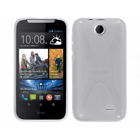 Funda Gel Tpu HTC Desire 310 Modelo X Line Color Transparente