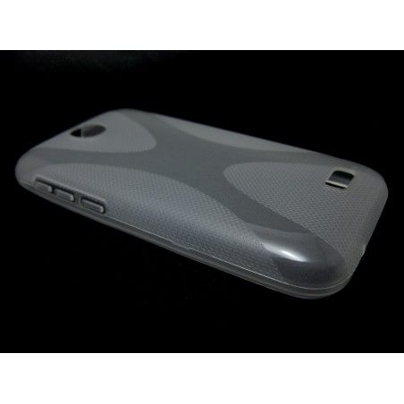 Funda Gel Tpu HTC Desire 310 Modelo X Line Color Transparente