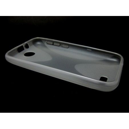 Funda Gel Tpu HTC Desire 310 Modelo X Line Color Transparente