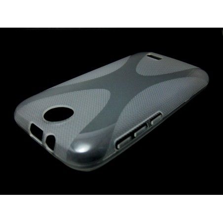Funda Gel Tpu HTC Desire 310 Modelo X Line Color Transparente