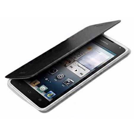 Funda Soporte Piel Negra Mofi para Huawei Ascend Y530