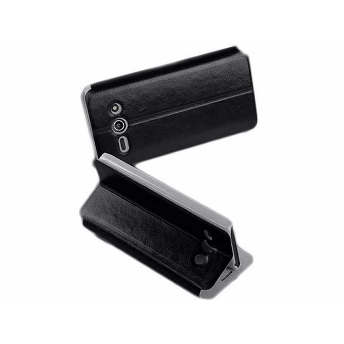 Funda Soporte Piel Negra Mofi para Huawei Ascend Y530