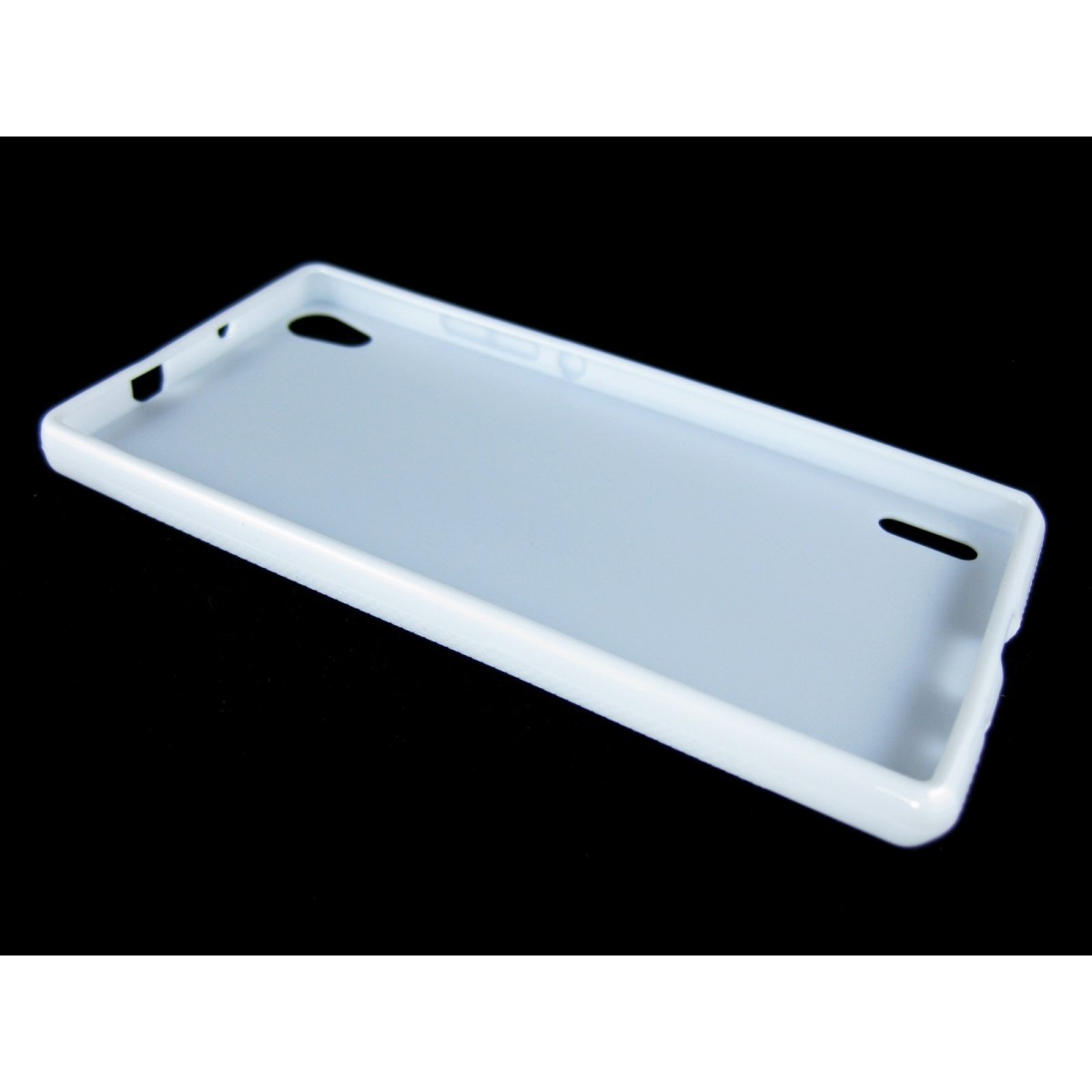 Funda Gel Tpu Huawei Ascend P7 Modelo X Line Color Blanca