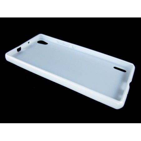 Funda Gel Tpu Huawei Ascend P7 Modelo X Line Color Blanca
