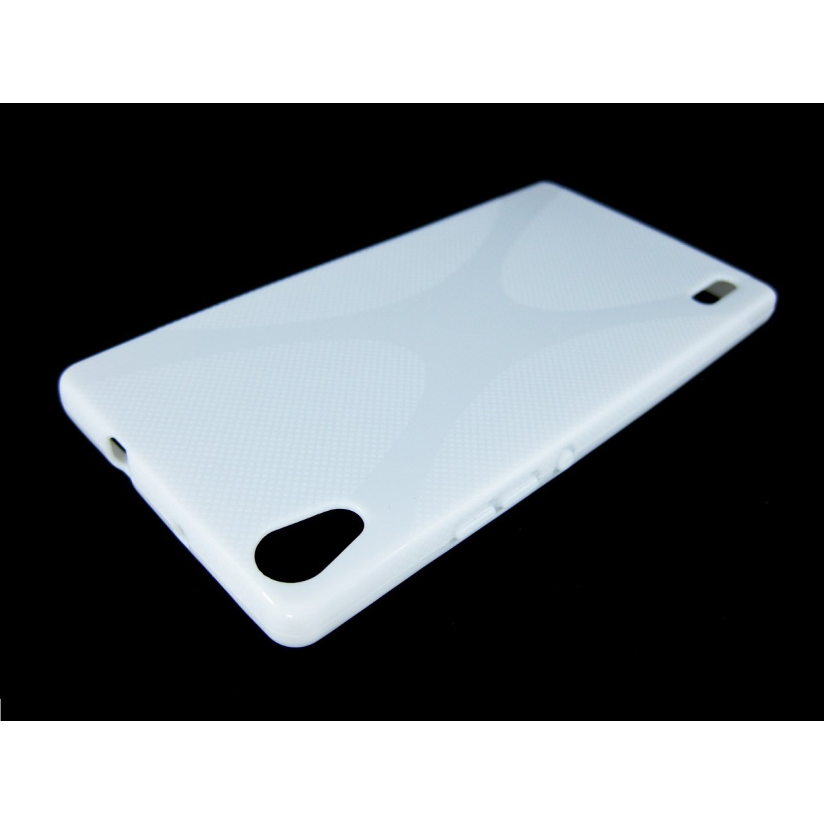 Funda Gel Tpu Huawei Ascend P7 Modelo X Line Color Blanca