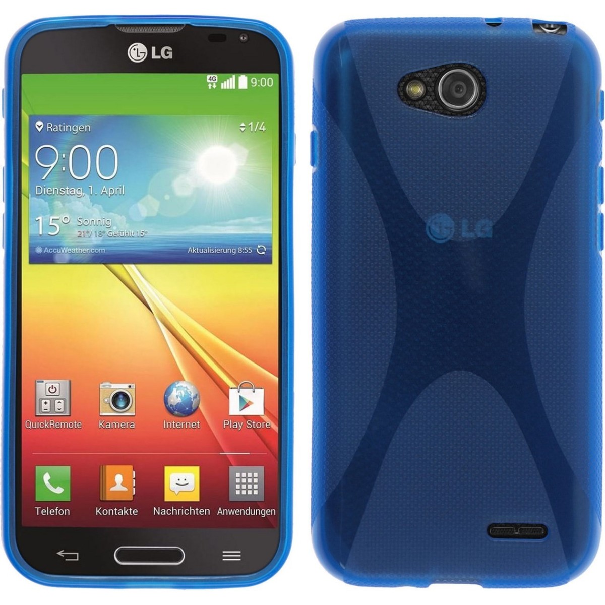 Funda Gel Tpu Lg Optimus L90 D405N  X Line Color Azul