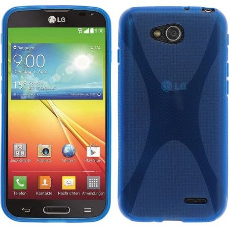Funda Gel Tpu Lg Optimus L90 D405N  X Line Color Azul