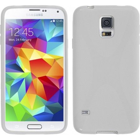 Funda Gel Tpu Samsung Galaxy S5 Mini G800F  X Line Color Blanca