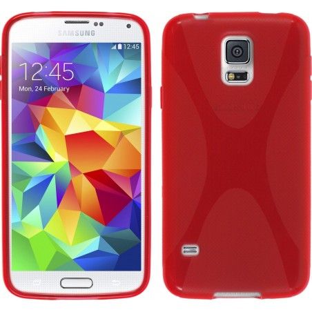 Funda Gel Tpu Samsung Galaxy S5 Mini G800F  X Line Color Roja