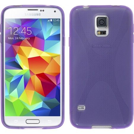 Funda Gel Tpu Samsung Galaxy S5 Mini G800F  X Line Color Morada