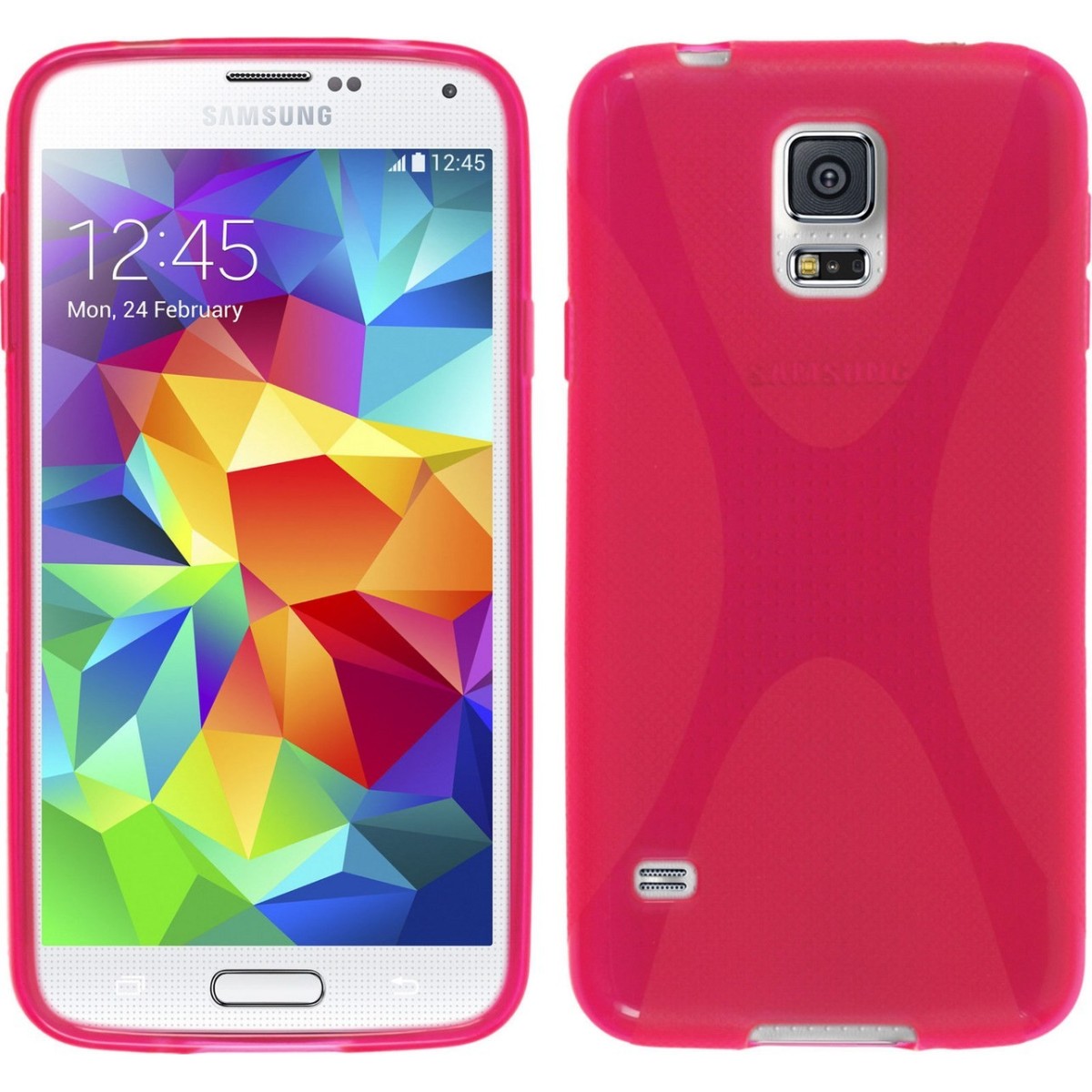 Funda Gel Tpu Samsung Galaxy S5 Mini G800F  X Line Color Rosa