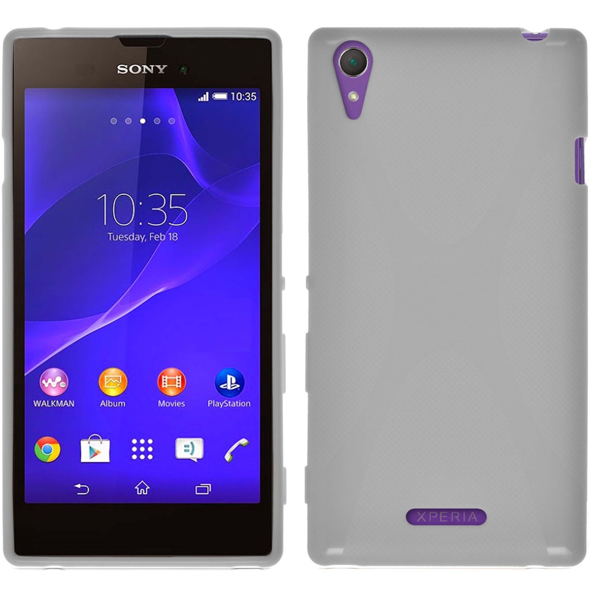 Funda Gel Tpu Sony Xperia T3  X Line Color Blanca