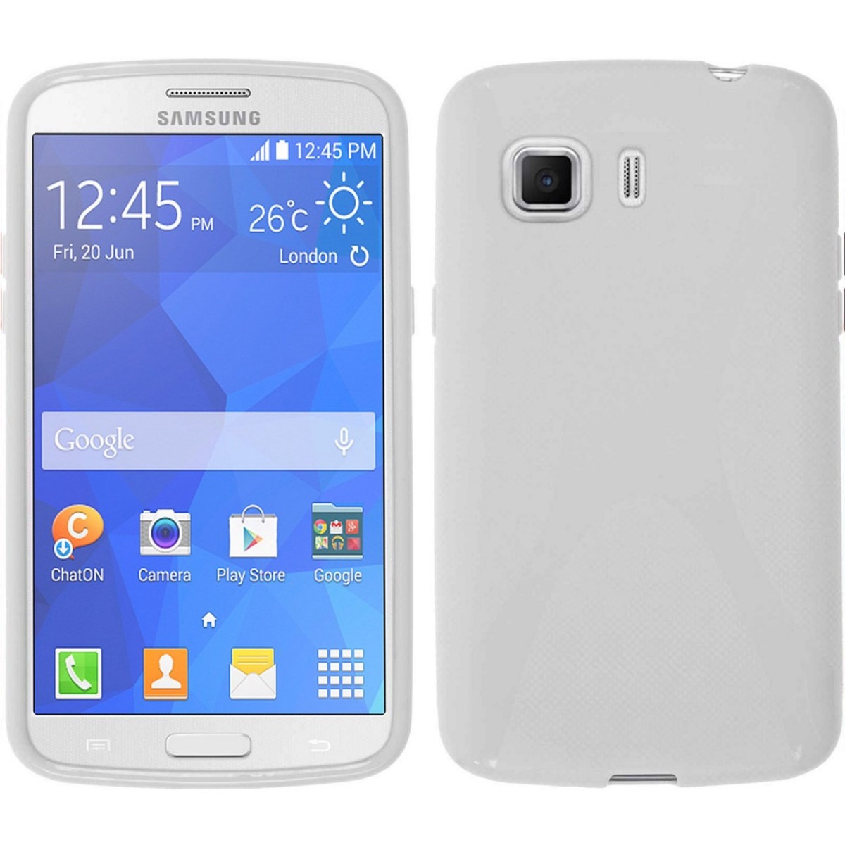 Funda Gel Tpu Samsung Galaxy Young 2 G130H X Line Color Blanca