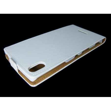 Funda Piel Premium Ultra-Slim Sony Xperia T3 Blanca