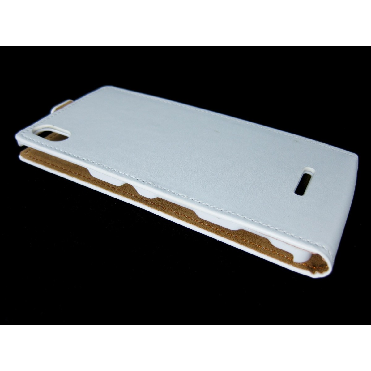 Funda Piel Premium Ultra-Slim Sony Xperia T3 Blanca