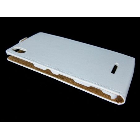 Funda Piel Premium Ultra-Slim Sony Xperia T3 Blanca