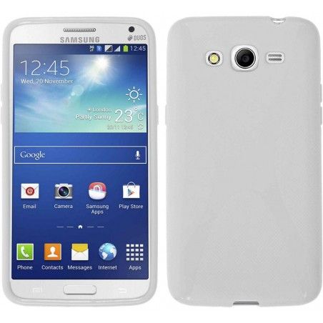Funda Gel Tpu  Samsung Galaxy Core 4G G386F X Line Color Blanca