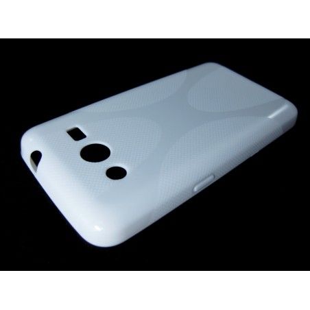 Funda Gel Tpu  Samsung Galaxy Core 4G G386F X Line Color Blanca