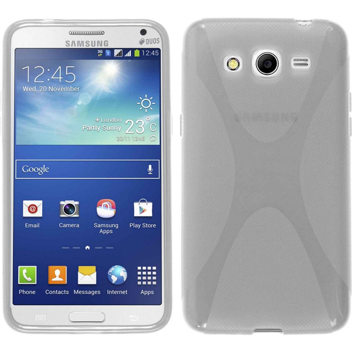 Funda Gel Tpu  Samsung Galaxy Core 4G G386F X Line Color Transparente