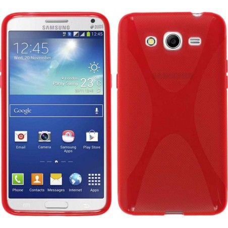 Funda Gel Tpu  Samsung Galaxy Core 4G G386F X Line Color Roja