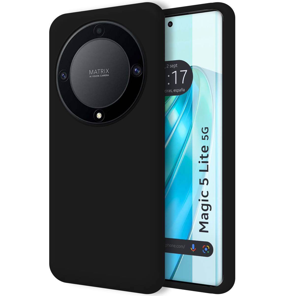 Comprar Funda Libro Honor Magic 5 Lite Negro con Silicona TPU Resistente  para Smartphone